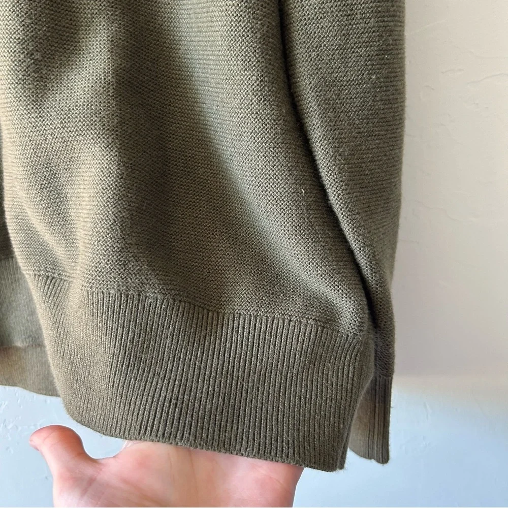 Banana Republic Factory Vegan Suede Patch Sweater Olive Green Large